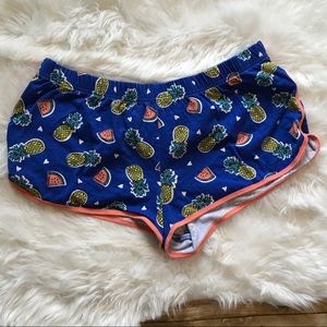 ✅Sleep Riot Watermelon And Pineapple Pajama Shorts